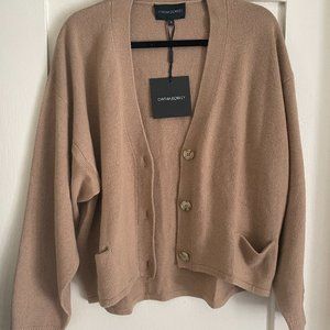 Wesley Merino Cashmere Cardigan - Camel